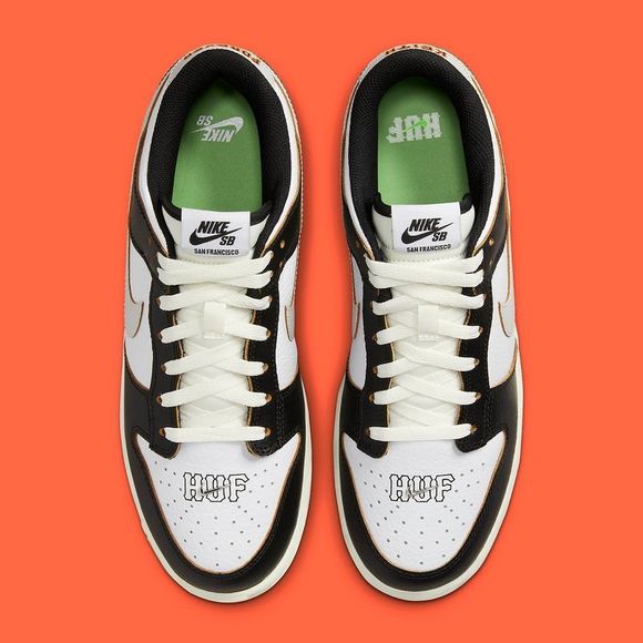 HUF x Nike SB Dunk Low San Francisco Black White Orange FD8775-001 Size 15 - Picture 8 of 16